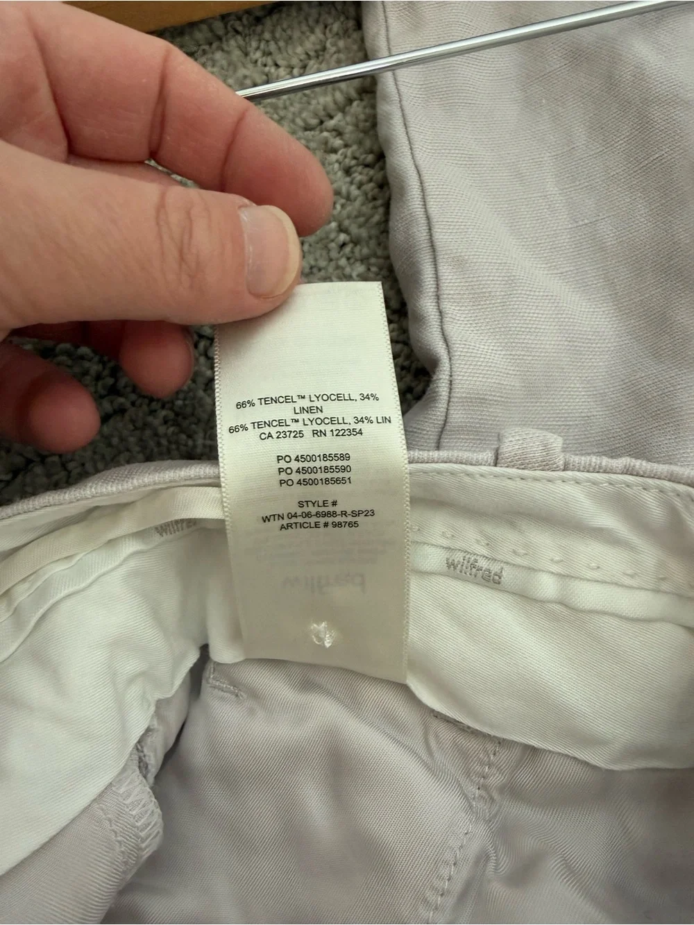 Aritzia Wilfred The Effortless Pant London Grey Linen Lyocell Wide Leg Size 4
